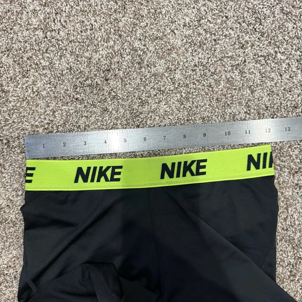 Womens Black Neon Green Nike Pro Dri-Fit Spandex 5